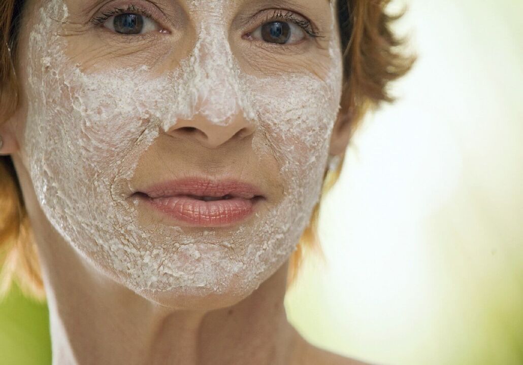 Facial skin regeneration mask after 50 years