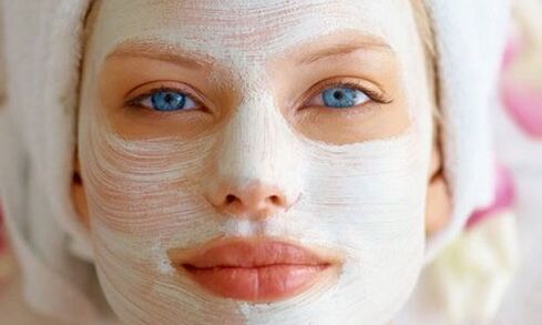 A rejuvenating mask on a girl's face
